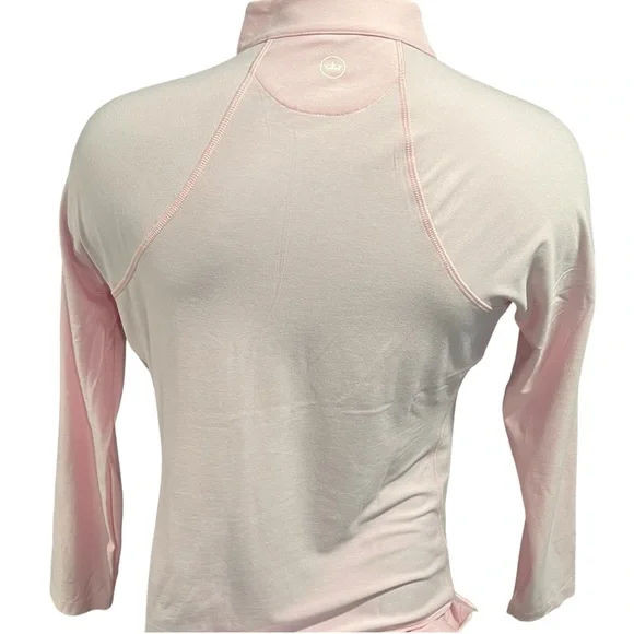 Peter Millar Women's Mélange Raglan-Sleeve Perth Layer in Palmer Pink, Large - Picture 4 of 10